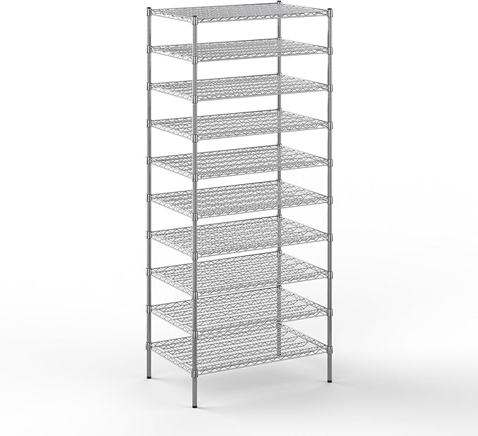 Regal Altair 24" Deep x 36" Wide x 86" Height Wire Shelving Kit | 10-Tier | NSF Commercial Storage Rack Unit