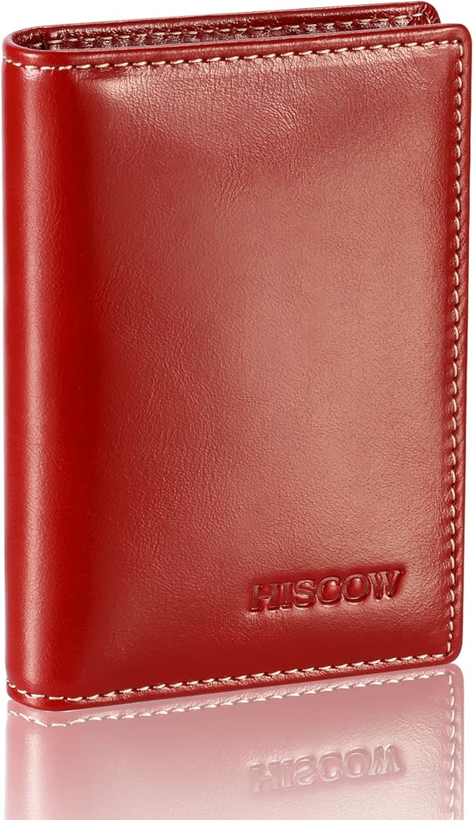 Leather Business Card Case Holder for Men & Women, Italian Calfskin