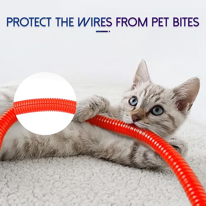 Split Wire Loom Tubing, 10,25ft Cord Protectors from Pets No Chew, Flexible Wire Covers Cord Protectors, Protective Split Cable Sleeve for Automotive Home Industrial Wires(Red, 0.46inch-10ft)