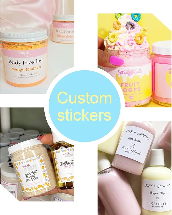 Custom Personalized Labels - 100-500 Stickers With Any Image, Logo, and Text for Business, Thank You Labels (Fancy Frame, 5x2 Inch)