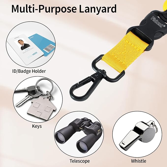 Fishent Breakaway Neck Lanyards for ID Badges, Adjustable Durable Heavy Duty Lanyard with Detachable Buckle for Keys Holder (Pineapple)