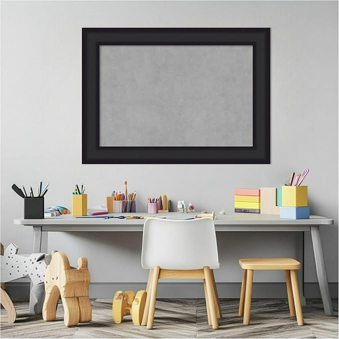 Amanti Art Black Framed Magnetic Board 21x29 Medium Vision Board for use with Magnets, 100% Metal Sheet to Display Items as Office Decor or for Home Organization in mudroom, Kitchen or Kids Room