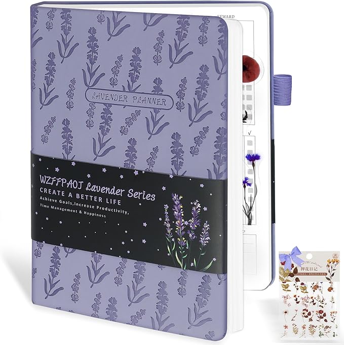 Undated Luxurious Weekly & Monthly Planner to Increase Productivity Hit Your Goals, Organizer Notebook Gratitude Journal Time Management Start Anytime, A5, Lasts 1 Year