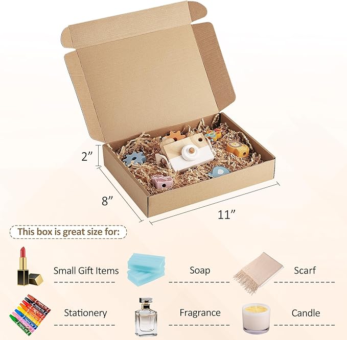 Eupako 11x8x2" Brown Shipping Boxes Corrugated Box Mailers 20 Pack Cardboard Shipping Boxes for Small Business, Mailing