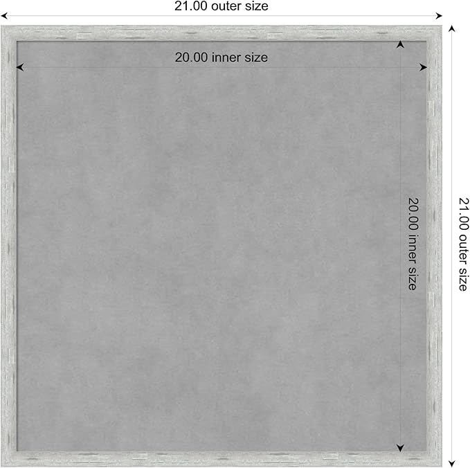 Amanti Art Silver Framed Magnetic Board 21x21 Medium Vision Board for use with Magnets, 100% Metal Sheet to Display Items as Office Decor or for Home Organization in mudroom, Kitchen or Kids Room