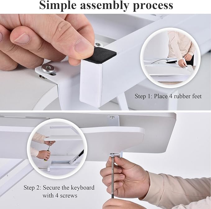 37 Inch Standing Desk Converter - Manual Pneumatic Spring, Two Monitor Stable Standing Desk Converter, 5.9" to 18.8" Height Adjustable Laptop Workstation with Keyboard Tray for Home, Company(White)