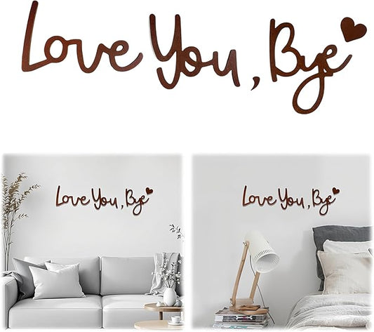 Home Decor Brown Love You Bye Wood Sign Boho Decor Wall Decor Express Love and Warm for Your Family Lover Living Room Farmhouse Wall Art Housewarming Gift Hallway Entryway Above Door Topper Decoration