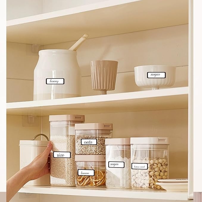 STARLIBOO Removable Freezer Labels Stickers, Blank Freezer Labels for Food Containers, 1x3 Inch Waterproof Label (Black Border,240 Labels)