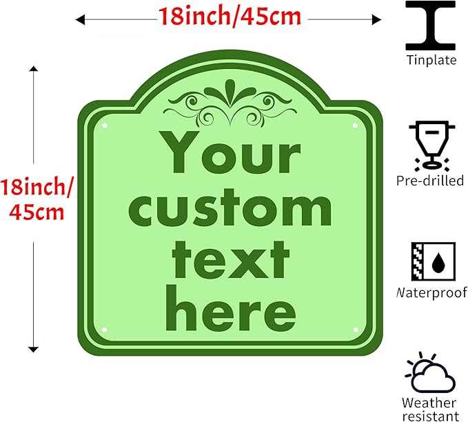 Custom Signs,Custom Indoor/Outdoor Decorative Sign,Aluminum Weatherproof Metal Sign Multiple Sizes, Customize for Office, Business, Workplace, office, Home, Delivery Signs