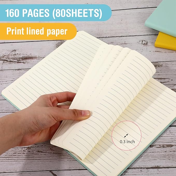 Honoson 20 Pack Lined Journal Notebooks A5 Hardcover Executive Notebook 5.5" x 8.3" PU Leather Wide Ruled Journals Bulk with Elastic Band for Home Business Office School Supplies(4 Pastel Colors)