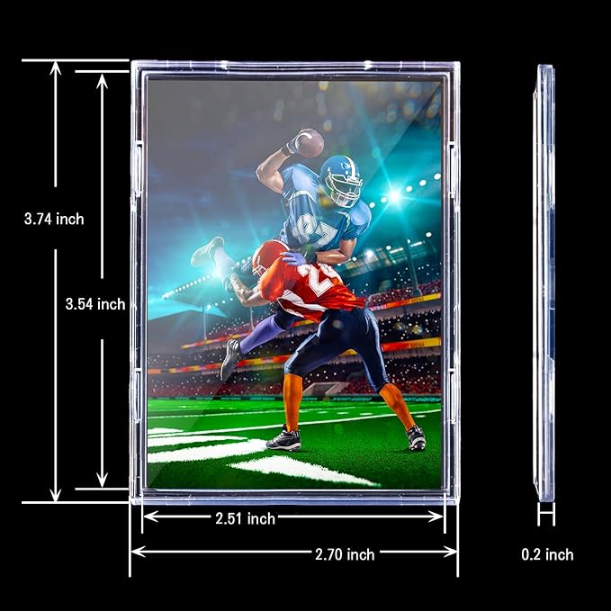 30-Pack Mini Snap Card Holders - UV Protection Hard Plastic Cases for Sports Cards, Baseball Cards Collectibles, Anti-Scratch Trading Card Sleeves with Secure Snap Closure