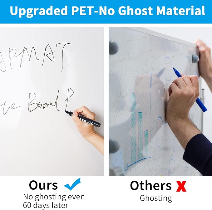 AFMAT Whiteboard Sticker, 17.3" x 36" Dry Erase Wallpaper, Peel and Stick White Board for Wall, Stain-Proof Whiteboard Contact Paper Roll, Dry Erase Board Stick on for Office/Classroom, 1 Marker WS40