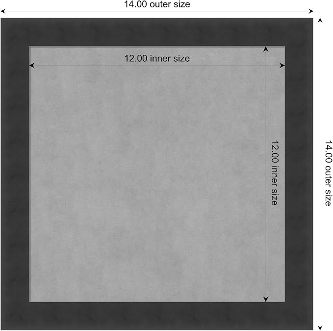 Amanti Art Black Framed Magnetic Board 14x14 X-Small Vision Board for use with Magnets, 100% Metal Sheet to Display Items as Office Decor or for Home Organization in mudroom, Kitchen or Kids Room