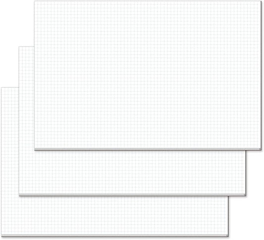 Large Engineering Graph Paper Pad - 60 Sheets/120 Pages, 17" x 11" Quadrille Grid Paper for Drafting, Engineering, Blueprint Drawing, Architect Designers, 4"x4" Blue Grid Paper, Giant Drafting Pad