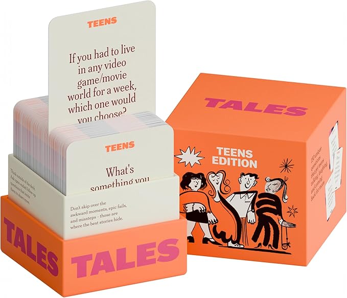 TALES Conversation Cards, Teens Edition 150 Count, Fun Family Games for Teens, Perfect for Dinners, Road Trips, Classrooms & Game Nights, Gifts & Gatherings, Conversation Starters to Spark Creativity