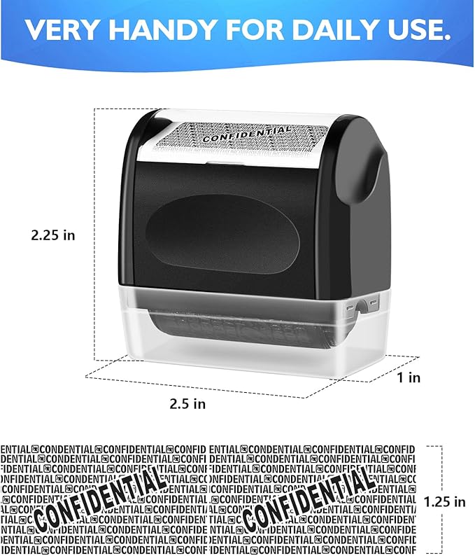 Identity Theft Protection Roller Stamp, 1 Refill Ink - Confidential Roller Stamp for Identity Protection & Security Stamps- Blocking Out Privacy Information and Guard Your Address and ID