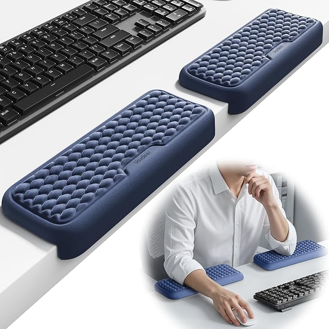 Vaydeer 2Pcs Elbow Pad for Desk, L-Shaped Arm Rest Desk Edge Cushion, Ergonomic Memory Foam Elbow Rest, Wrist Rest Support Keyboard Mouse Padding for Palm Hand Office Computer Home Gaming Accessories