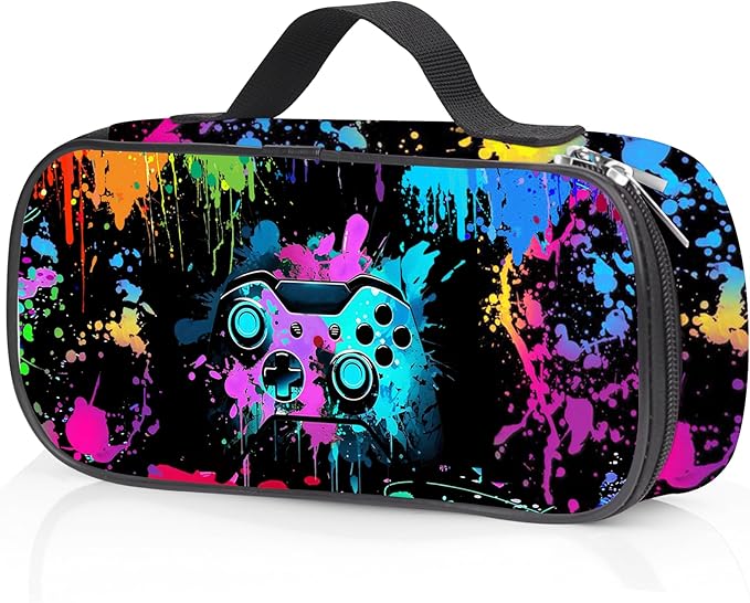 YOZIRIBO Game Pencil Case for Boys Kids, Large Capacity Pencil Pouch for School, Gaming Pencil Box, Gamer Pen Bag Stationary Organizer for Teens Adults (Gaming 2)