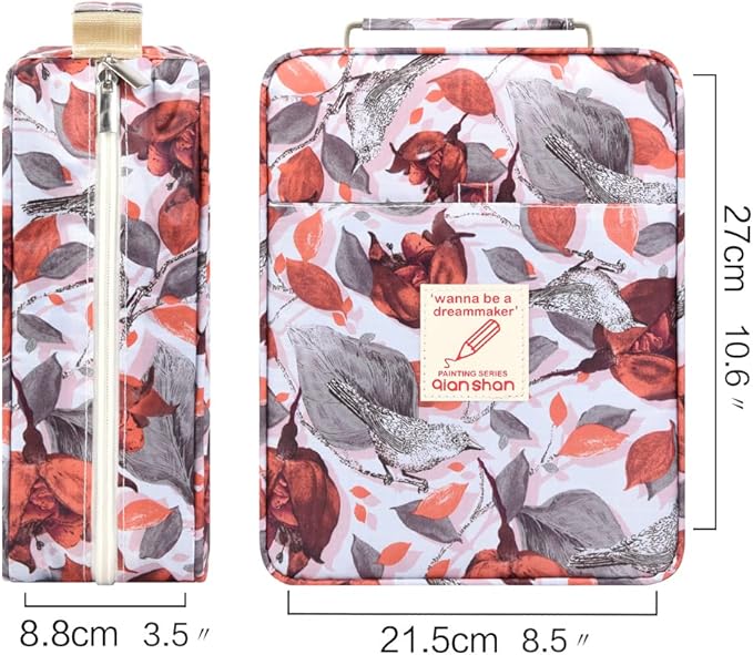 Pencil Case Holder Slot - Holds 202 Colored Pencils or 136 Gel Pens with Zipper Closure - Large Capacity Polyester Pen Organizer for Watercolor Pens or Markers - Perfect for Artist Withered Roses