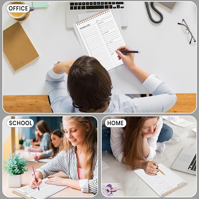 To Do List Notepad, 120 Pages 8.5x11" To Do List Notebook Undated Daily Planner Notepad with Task Checklist To Do and Note Organization
