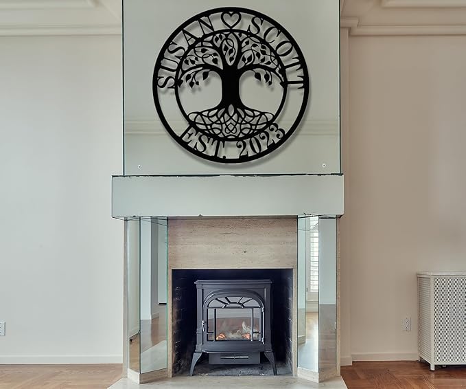 Personalized Tree of Life Metal Wall Art | Custom Monogram Family Last Name Sign | Outdoor & Indoor Tree Wall Decor | Unique Christmas, Wedding, or Housewarming Gift