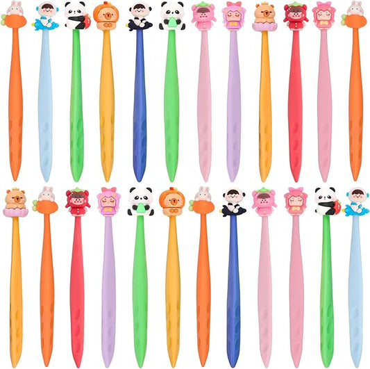 24 Pcs Cute Retractable Eraser for Pencils Cute School Supplies Kawaii Erasers for Kids Fun Cartoon Erasers Back to School Supplies Kid Party Favors Gift (Style 6)