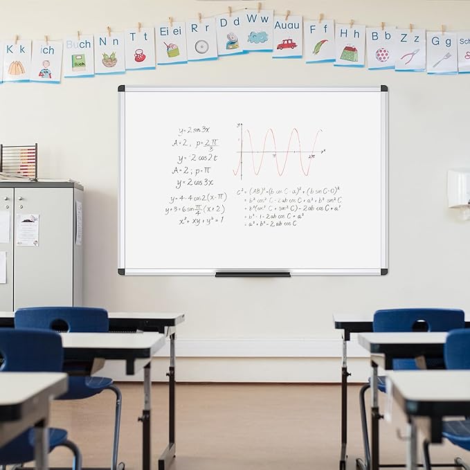 VIZ-PRO Magnetic Whiteboard/Dry Erase Board, 48 X 36 Inches, Pack of 2