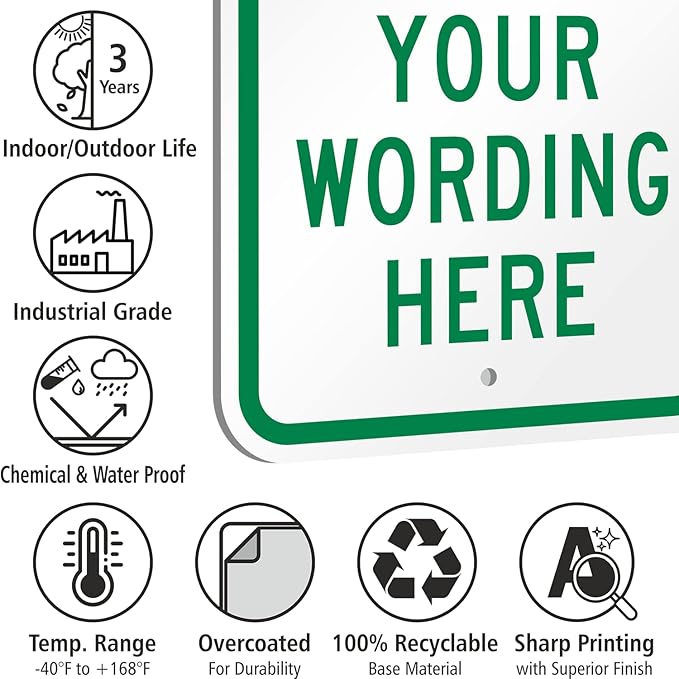 SmartSign Custom Reserved Parking Sign - 12 x 18 Inch, Add Text, 63 mil thick Laminated Aluminum, 3M Engineer Grade Reflective, Green and White, Made in USA