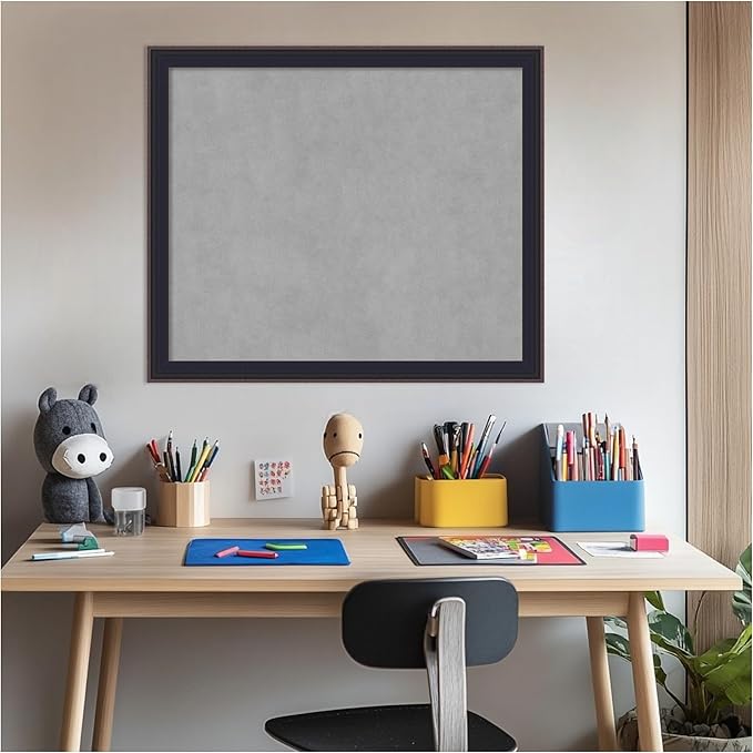 Amanti Art Black Framed Magnetic Board 23x27 Medium Vision Board for use with Magnets, 100% Metal Sheet to Display Items as Office Decor or for Home Organization in mudroom, Kitchen or Kids Room