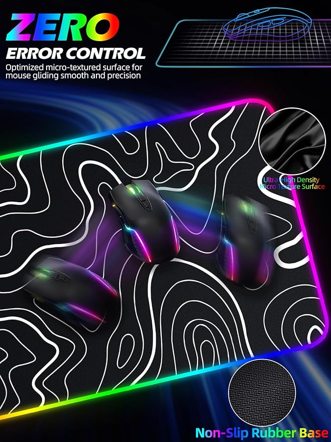 XXL Mouse Pad with Phone Holder, RGB Desk Mat with 15W Fast Charging, LED Large Gaming Mouse Pad with 11 Lights Colors, Long Mouse Pads for Desk, Waterproof Non-Slip Gaming Pad for Gamer Esports Pros