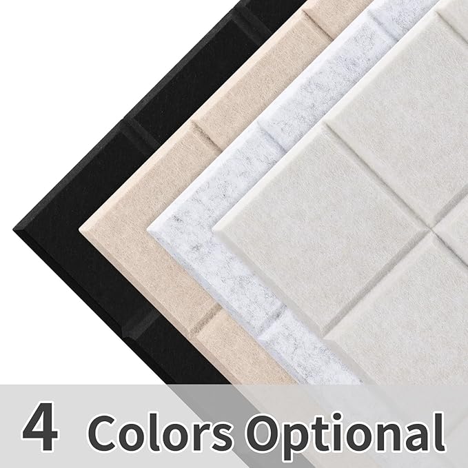 Smarpau Cork Board 48"X36", 12 Pack Nine-Grid Felt Bulletin Boards, Small Pin Board with Removable Adhesive Tabs Pushpins, Cork Wall Tiles for Office Home Classroom Decor -Grey