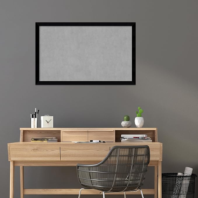 Amanti Art Black Framed Magnetic Board 27x43 Large Vision Board for use with Magnets, 100% Metal Sheet to Display Items as Office Decor or for Home Organization in mudroom, Kitchen or Kids Room