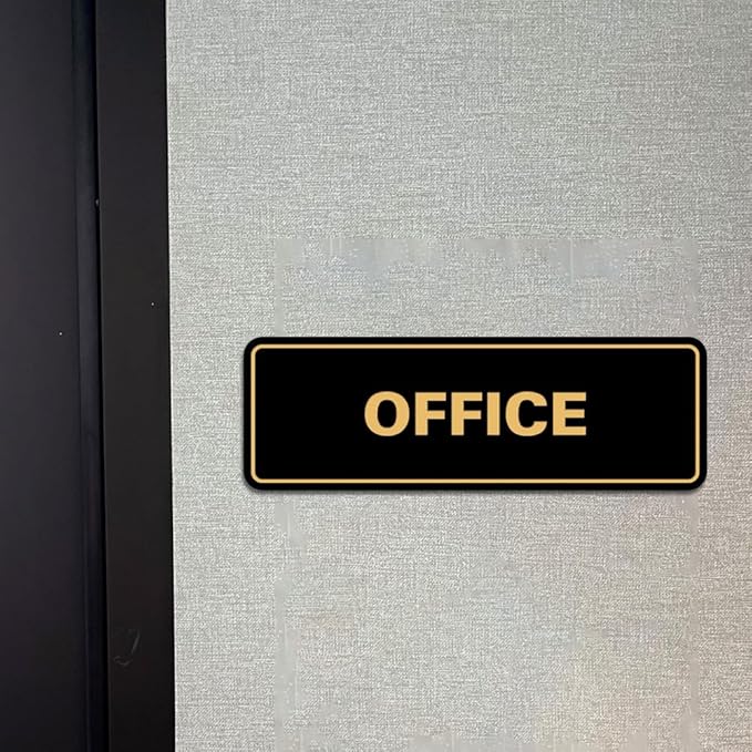 Signs ByLITA Standard Office Sign - Professional Business Signage - Easy to Install (Navy Blue/Gold) - Small 10 Pack