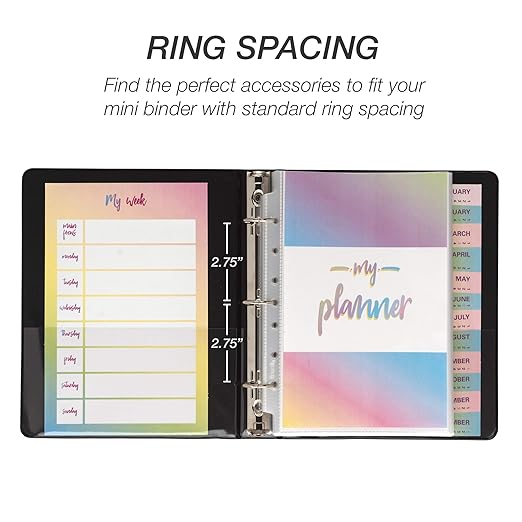 Samsill Economy 3 Ring Mini Binder, Made in The USA, 1-Inch Round Ring Binder, Holds 100 Sheets, Black, 6 Pack (MP32300)