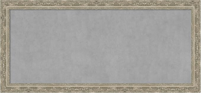 Amanti Art Silver Framed Magnetic Board 24x52 Oversize Vision Board for use with Magnets, 100% Metal Sheet to Display Items as Office Decor or for Home Organization in mudroom, Kitchen or Kids Room