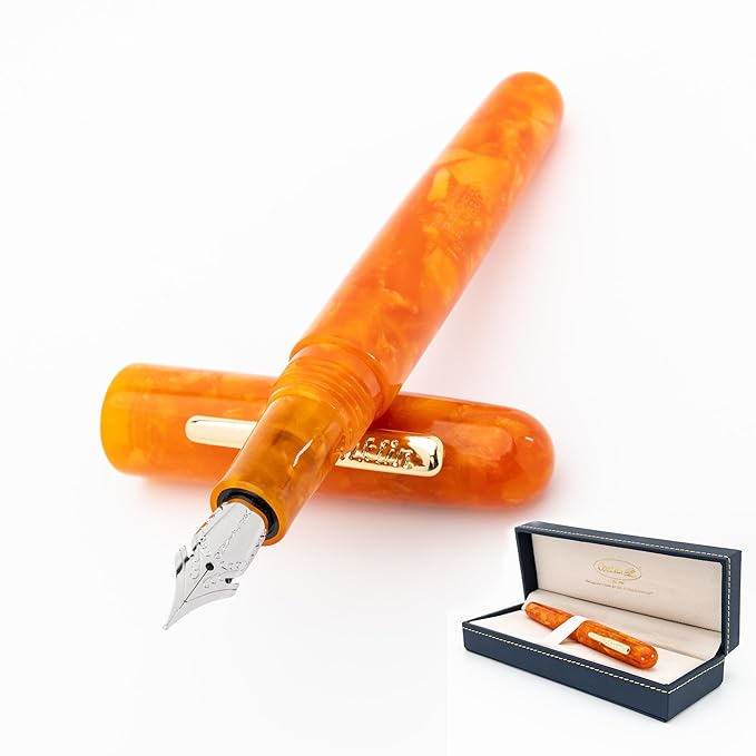 Conklin All American Fountain Pen in Sunburst Orange – Broad Nib, Vibrant Design & Superior Craftsmanship – Ideal Gift for Professionals & Pen Enthusiasts