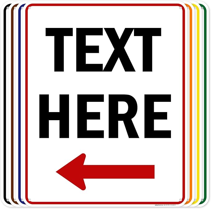 Custom Arrow,Custom Directional Sign, Left Arrow,24x30 Inches, 55 mil thick HDPE (high density polyethylene) Made in USA by My Sign Center