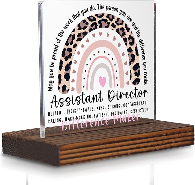 Assistant Director Appreciation Desk Sign Gift, Office Thank You Decorative Plaque for Leadership Recognition, Thoughtful Desk Decor for Assistant Director Retirement Promotion PA104