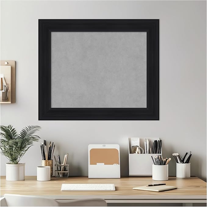 Amanti Art Black Framed Magnetic Board 21x25 Small Vision Board for use with Magnets, 100% Metal Sheet to Display Items as Office Decor or for Home Organization in mudroom, Kitchen or Kids Room