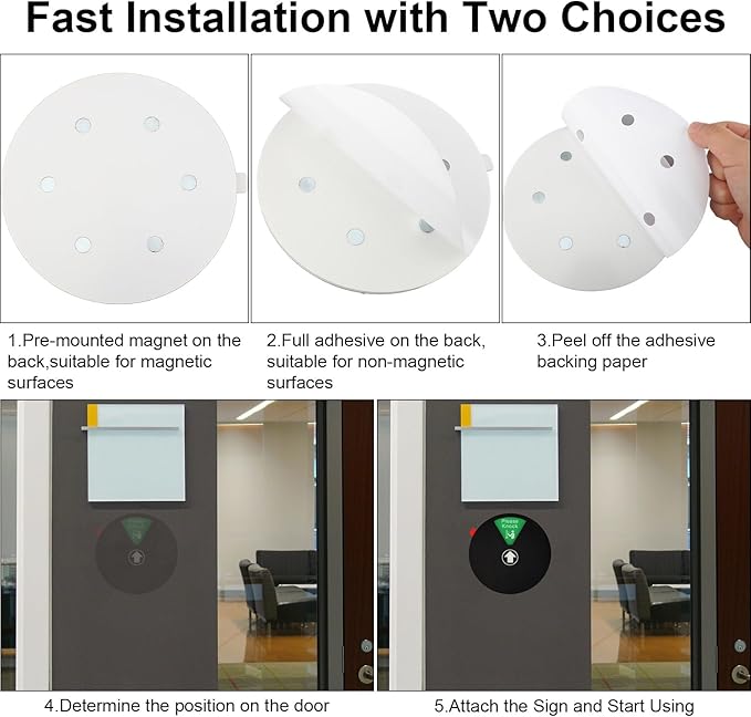 Ryetvok Office Door Sign, 6-In-1 Rotating Status Indicator (In A Meeting/Please Knock/Out Of Office/Back Soon/Working RemotelyDo Not Disturb/) Door Decor For Home Conference Room Workspace