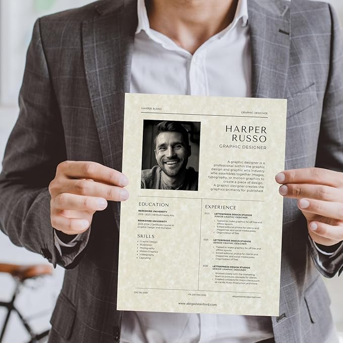 200 Sheets Parchment Resume Paper - 8.5 x11" Double-Sided Certificate Paper - 100 GSM Textured Stationary for Menus,Invitations,Resumes,Diplomas - Printing & Writing Friendly (Ivory)