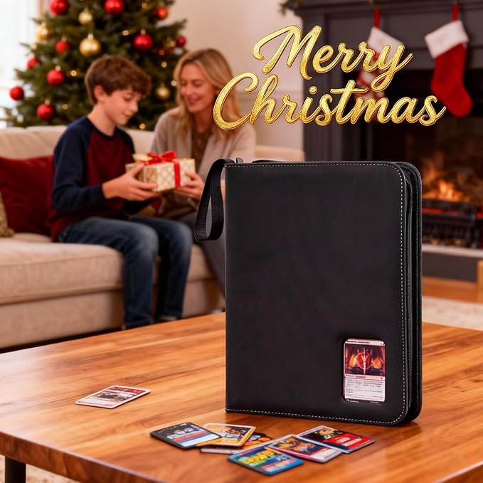 ProCase 900 Pockets Card Binder with Clear Window for Trading Cards, 9 Double Sided Pockets Cards Colletction Album Holder with Removable Sleeves for MTG, TCG, Sports Cards, Football Cards -Black