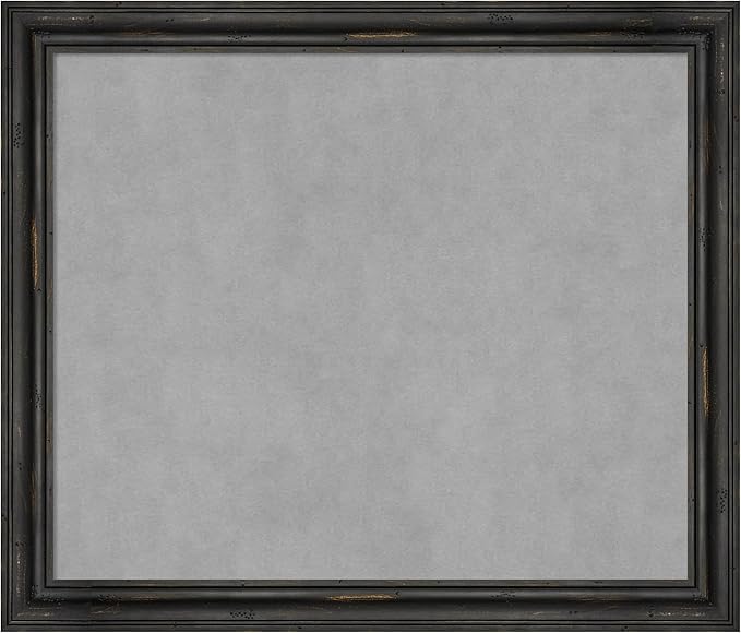 Amanti Art Black Framed Magnetic Board 23x27 Medium Vision Board for use with Magnets, 100% Metal Sheet to Display Items as Office Decor or for Home Organization in mudroom, Kitchen or Kids Room
