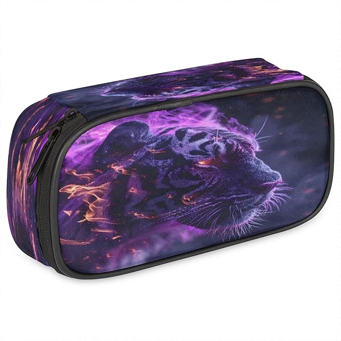 Pardick Tiger Animal Pencil Case，Big Capacity Pencil Pouch Coin Pouch Stationery Organizer For Teen School