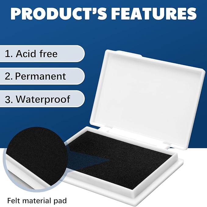 MotiMind 4 Pcs Archival Pigment Waterproof Ink Pad for Stamps 3.7 x 2.5 Inch Permanent Waterproof Ink Pad for Card Making, Stamping, Scrapbooking Gift (Bright Colors)