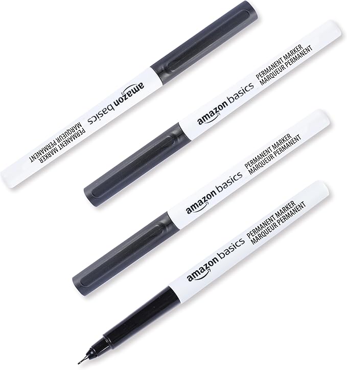 Amazon Basics Ultra Fine Point Permanent Markers, Black, 24-Pack