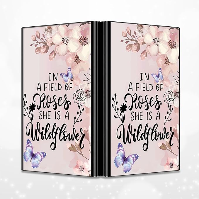 BWEGRHE Slim Credit Card Holder, Sakura Butterfly RFID Blocking Metal Wallet for Men & Women, Aluminum Minimalist Hard Case Pocket-Sized Business Cards Organizer (Fits Up to 10 Cards)