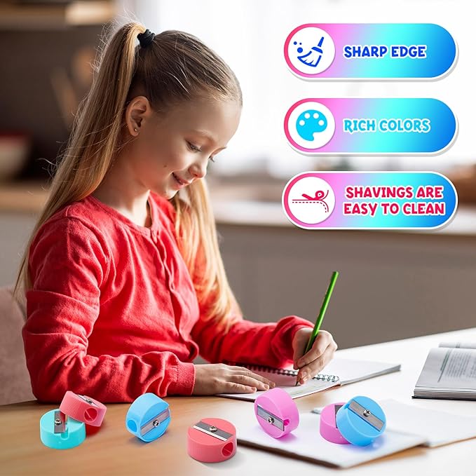 Fainne 800 Pcs Pencil Sharpeners Bulk for Kids Colorful Manual Pencil Sharpeners Compact Portable Handheld Crayon Back to School Supplies for Kids Students Home Office Classroom Prizes(Bright Color)