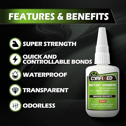Medium Super Glue Kit, 113.6 Gram (4 oz) CA Glue with Anti-Clog Cap & Microtips for Woodworking, 3D Printing, Aquarium, Crafts, Plastic – Instant Cyanoacrylate Adhesive Repair Shoe, Ceramic, Glass