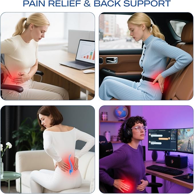 Skechers Lumbar Support Pillow for Office Chair,Memory Foam Lumbar Pillow,Lower Back Pain Relief Lumbar Pillow,Ergonomic Design Back Support Pillow for Office Chair,Car,Home,Travel,Beige